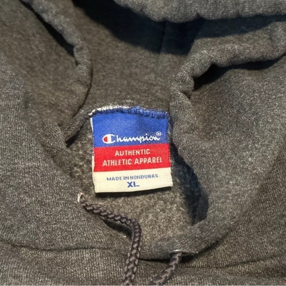 VTG William & Mary Charcoal Gray Hoodie Sweatshirt Sweater By Champion Size XL - Picture 4 of 4